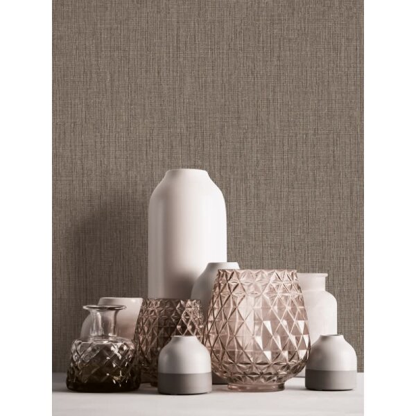 Textiloptik-Tapete Braun Taupe - Vliestapete mit Stoffstruktur - Einfarbige Wandtapete livingwalls (379527)