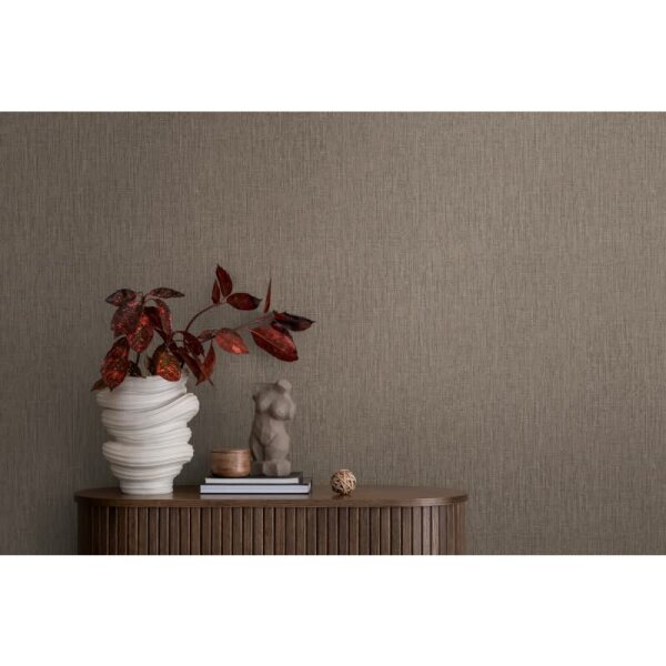 Textiloptik-Tapete Braun Taupe - Vliestapete mit Stoffstruktur - Einfarbige Wandtapete livingwalls (379527)
