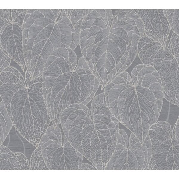Blätter-Tapete Grau Silber - Vliestapete mit Blattmuster - Mustertapete modern livingwalls (781283)