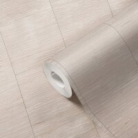 Strukturtapete Leinenoptik Beige Ros&eacute; -...