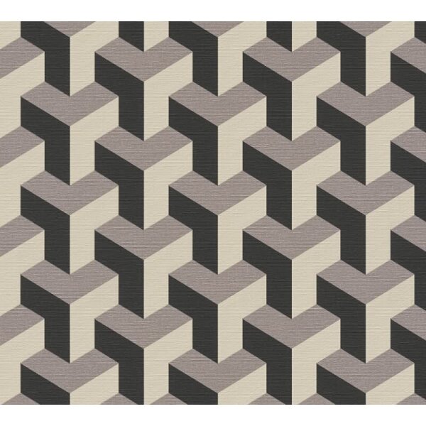 3D-Tapete Würfeloptik Beige Braun - Vliestapete geometrisch modern - Mustertapete livingwalls (781501)