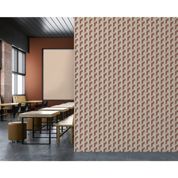 3D-Tapete Würfeloptik Beige Terracotta - Vliestapete geometrisch modern - Mustertapete livingwalls (781503)