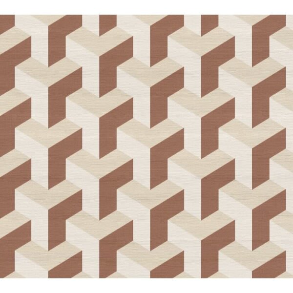3D-Tapete Würfeloptik Beige Terracotta - Vliestapete geometrisch modern - Mustertapete livingwalls (781503)