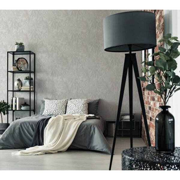 Dschungel-Tapete Weiß Grau - Vliestapete mit Palmenmotiv - Mustertapete modern livingwalls (781512)