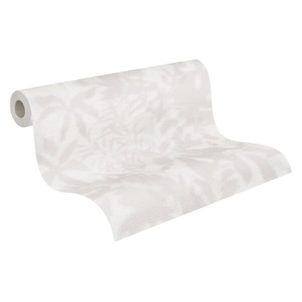 Dschungel-Tapete Weiß Grau - Vliestapete mit Palmenmotiv - Mustertapete modern livingwalls (781512)