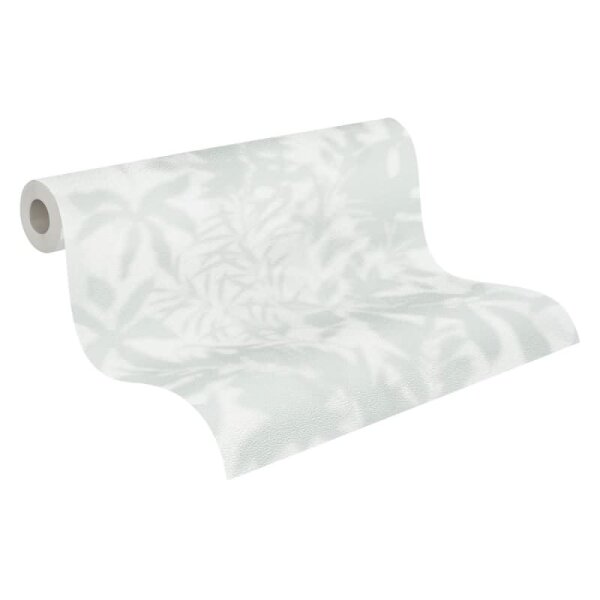 Dschungel-Tapete Mint Weiß - Vliestapete mit Palmenmotiv - Mustertapete modern livingwalls (781513)