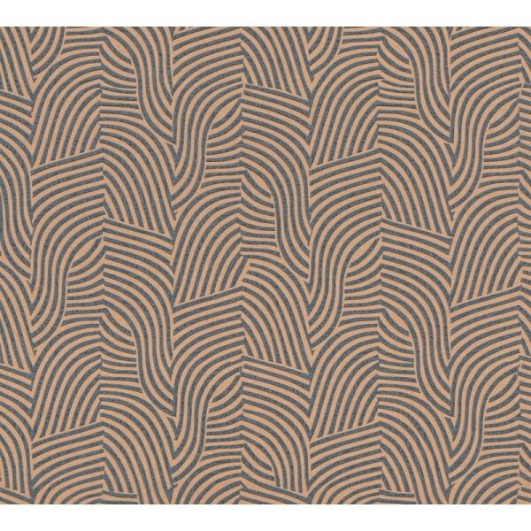 3D-Tapete Wellenoptik Braun Kupfer - Vliestapete modern strukturiert - Mustertapete livingwalls (781532)