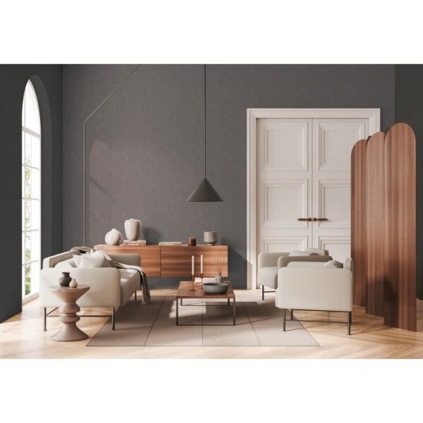 3D-Tapete Wellenoptik Taupe Grau - Vliestapete modern strukturiert - Mustertapete livingwalls (781533)