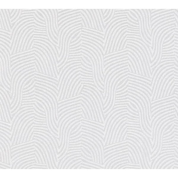 3D-Tapete Wellenoptik Weiß Silber - Vliestapete modern strukturiert - Mustertapete livingwalls (781534)