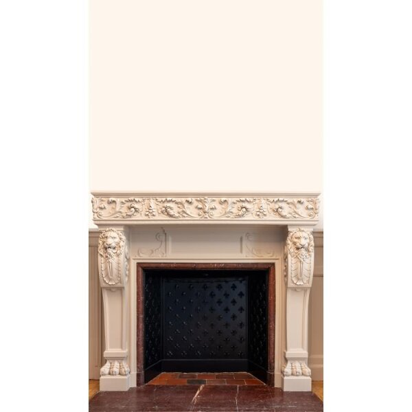 Fototapete Kamin klassisch Beige - Vliestapete mit Kaminmotiv - Wanddekoration modern livingwalls (786601)