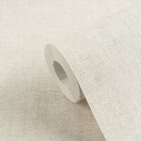 Tapete in Leinenstruktur Beige Sand - Schlichte...