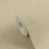 Tapete in Leinenstruktur Ocker Beige - Vliestapete modern...