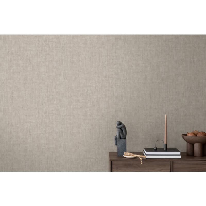 Tapete in Leinenstruktur Taupe Beige - Schlichte Vliestapete modern AS-Creation (790444)