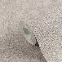 Tapete in Leinenstruktur Taupe Beige - Schlichte...