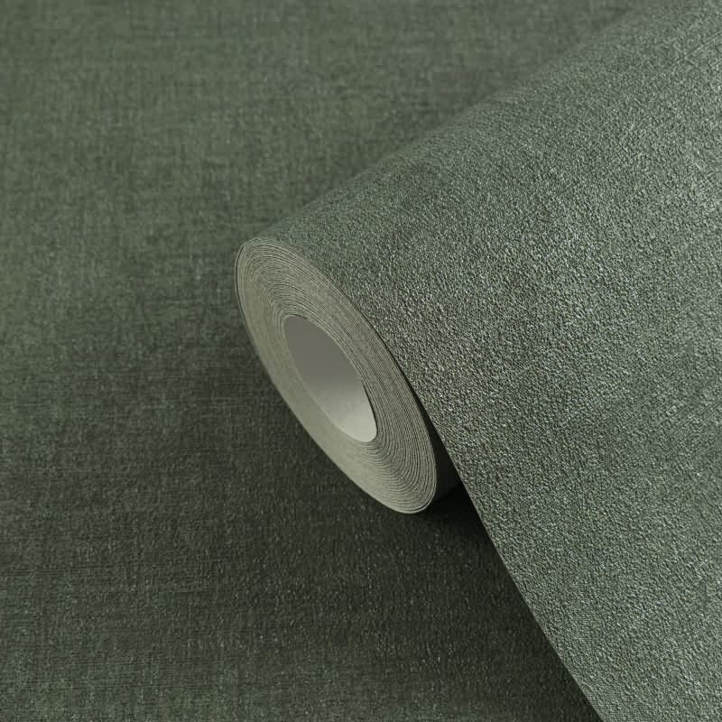 Tapete in Leinenstruktur Dunkelgrün - Schlichte Vliestapete modern AS-Creation (790448)