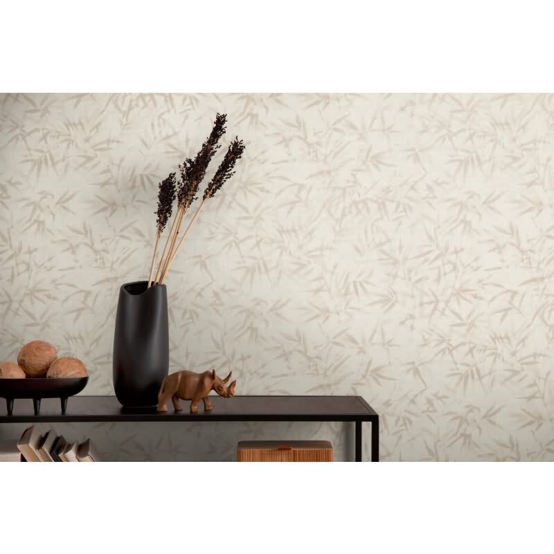 Tapete in Bambusoptik Beige Creme - Vliestapete Naturmotiv fein AS-Creation (790461)