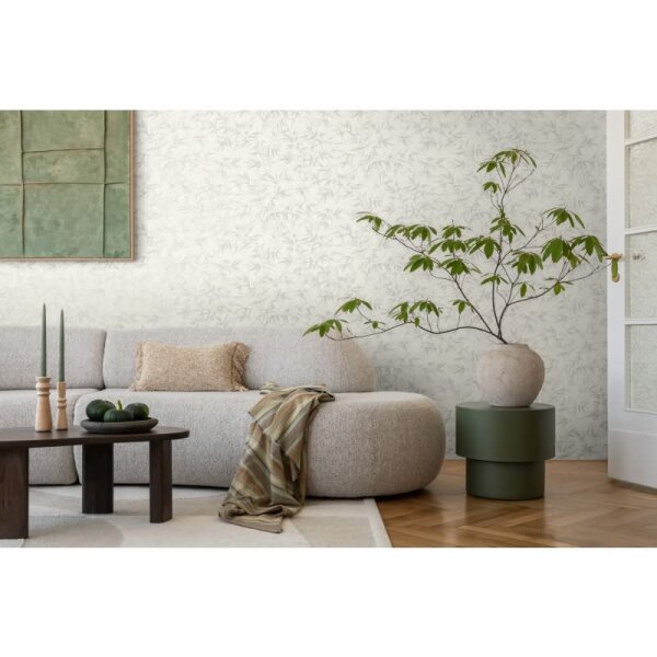 Tapete in Bambusoptik Hellgrau Weiß - Vliestapete Naturmotiv modern AS-Creation (790462)