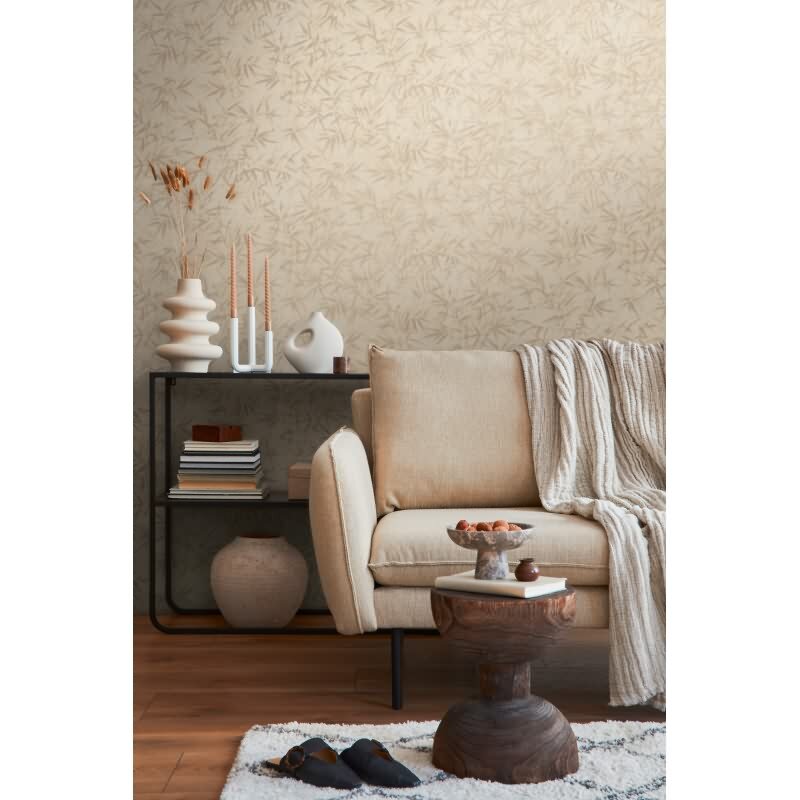 Tapete in Bambusoptik Beige Braun - Vliestapete strukturiert modern AS-Creation (790463)