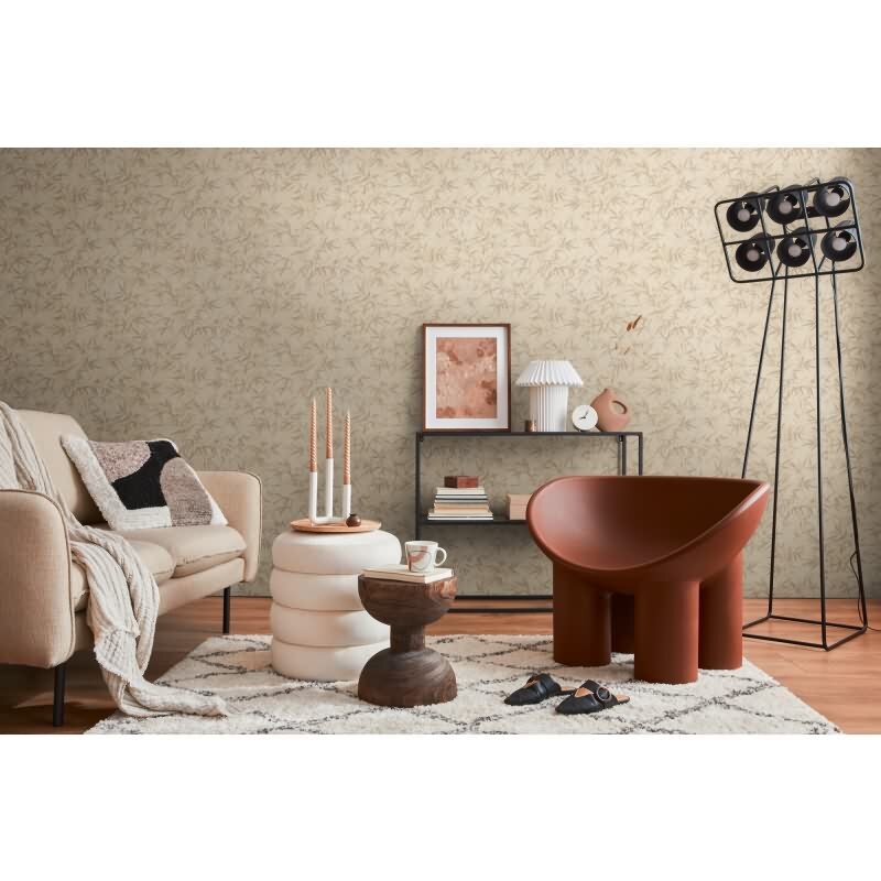 Tapete in Bambusoptik Beige Braun - Vliestapete strukturiert modern AS-Creation (790463)