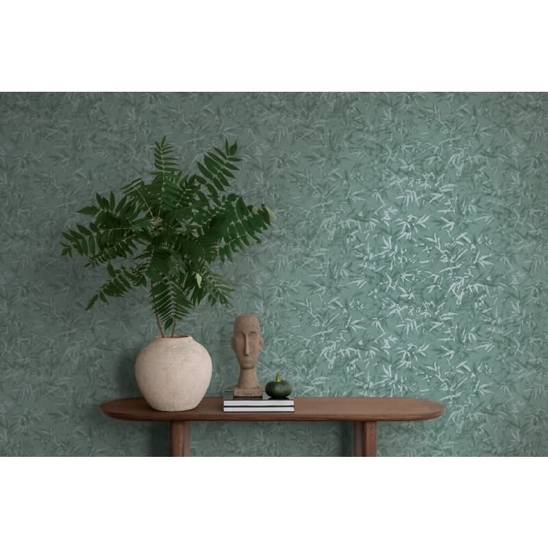 Tapete in Bambusoptik Dunkelgrün Hellgrün - Vliestapete strukturiert elegant AS-Creation (790465)