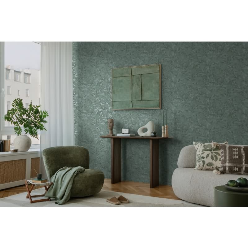 Tapete in Bambusoptik Dunkelgrün Hellgrün - Vliestapete strukturiert elegant AS-Creation (790465)