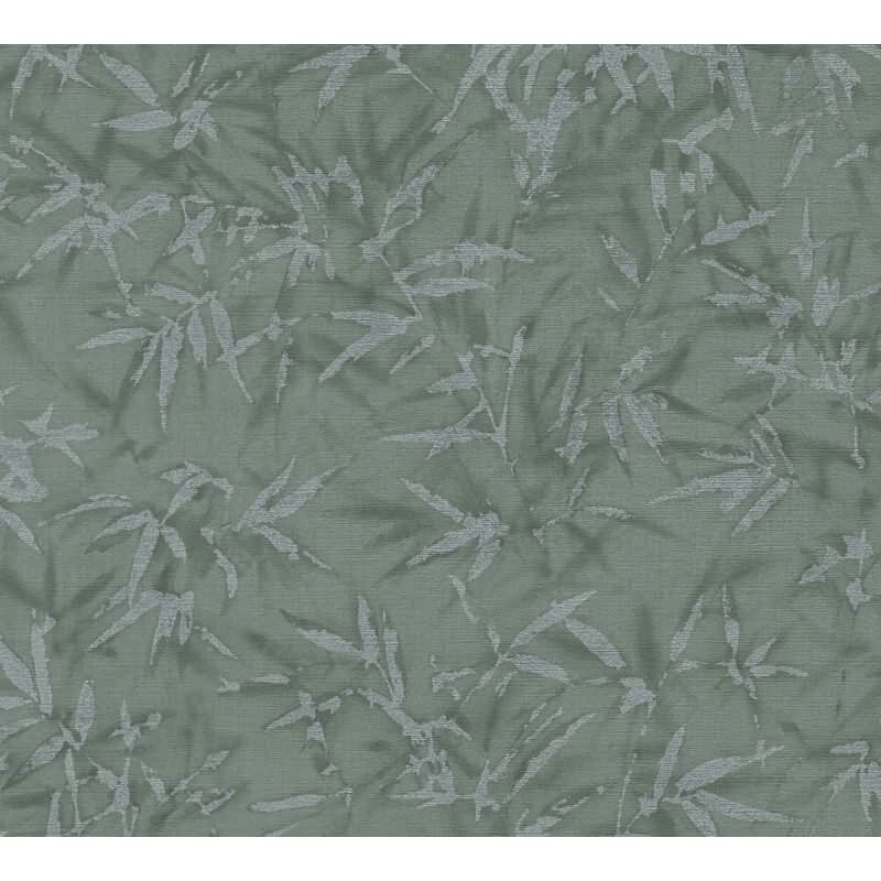 Tapete in Bambusoptik Dunkelgrün Hellgrün - Vliestapete strukturiert elegant AS-Creation (790465)