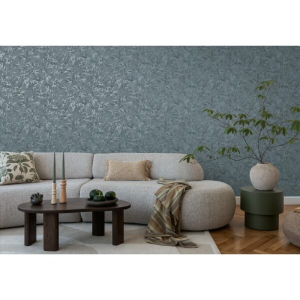 Tapete in Bambusoptik Blau Grau - Vliestapete Naturmotiv modern AS-Creation (790466)