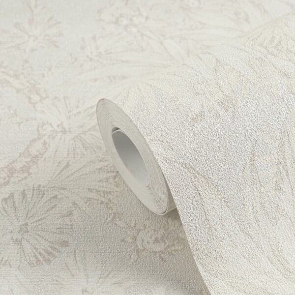 Tapete in Dschungeloptik Hellbeige Creme - Vliestapete florales Motiv AS-Creation (790471)