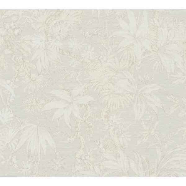 Tapete in Dschungeloptik Hellbeige Creme - Vliestapete florales Motiv AS-Creation (790471)