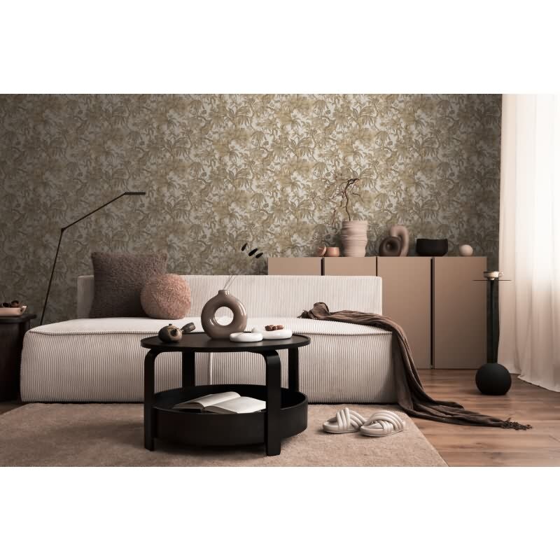 Tapete in Dschungeloptik Beige Braun - Vliestapete florales Motiv klassisch AS-Creation (790474)