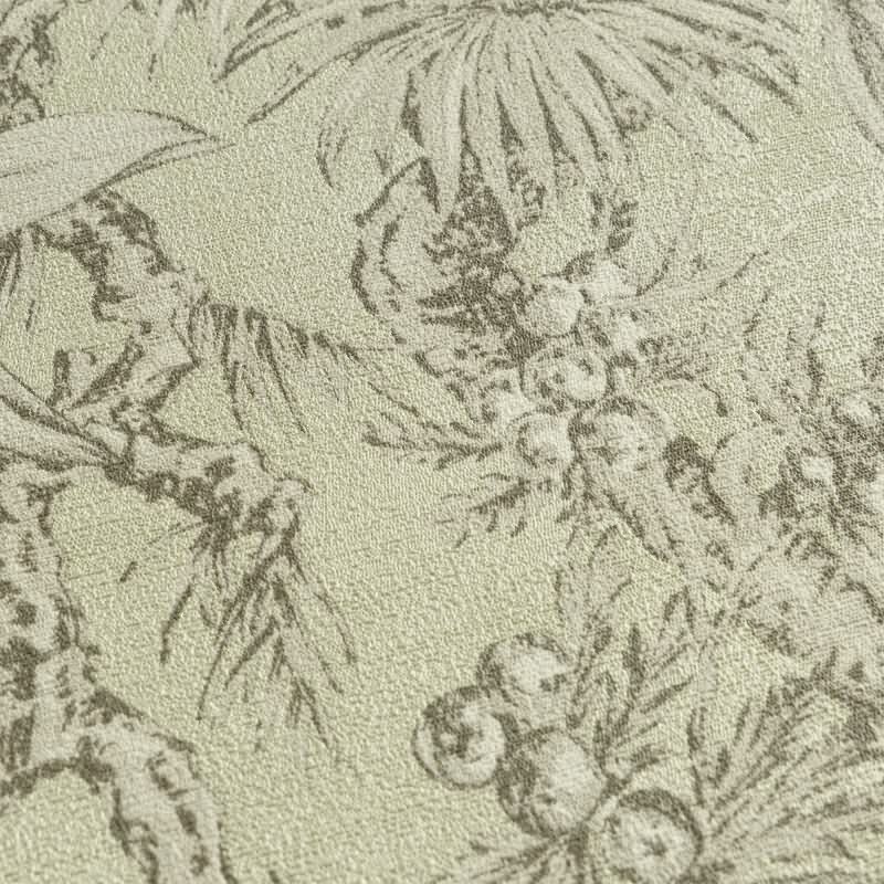 Tapete in Dschungeloptik Hellgrün Beige - Vliestapete florales Motiv modern AS-Creation (790475)