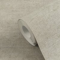 Unitapete Leinenstruktur Beige Taupe - Dezente Tapete im...
