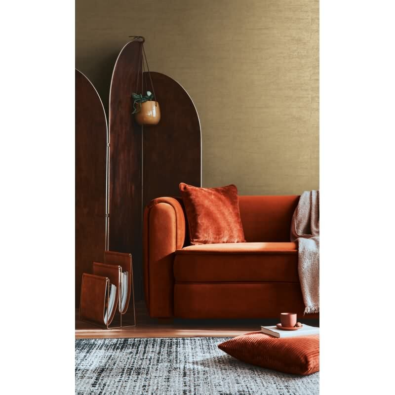 Strukturtapete in Leinenoptik Ocker Braun - Uni Vliestapete Naturfarben AS-Creation (790483)