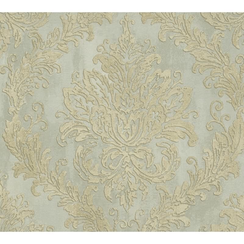 Tapete mit Barockmuster Mint Gold - Glänzende Damast-Tapete - Vliestapete AS-Creation (790492)