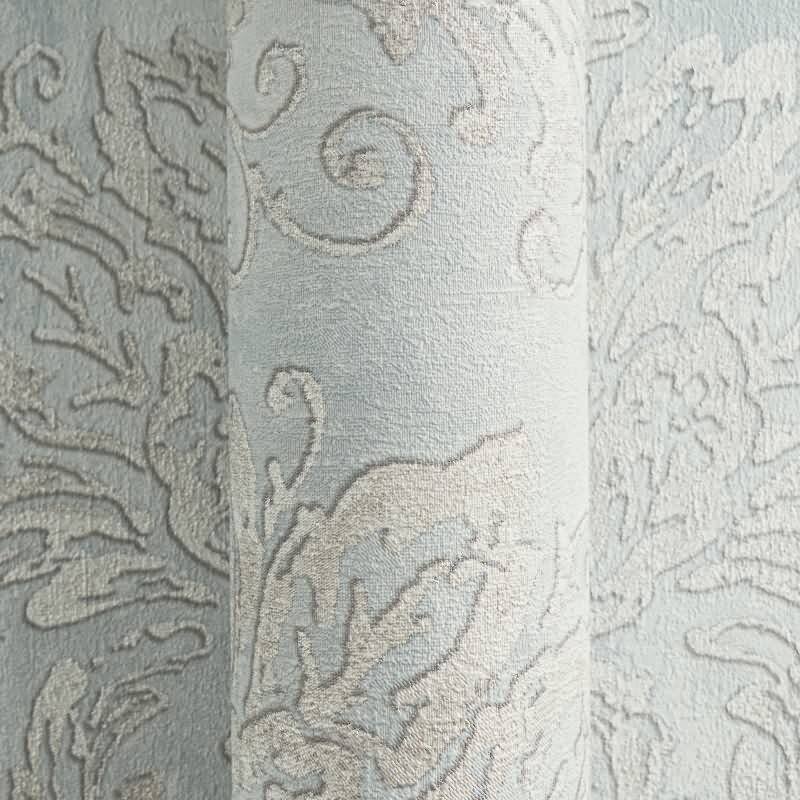 Tapete mit Barockmuster Hellblau Silber - Glänzende Damast-Tapete - Vliestapete AS-Creation (790493)