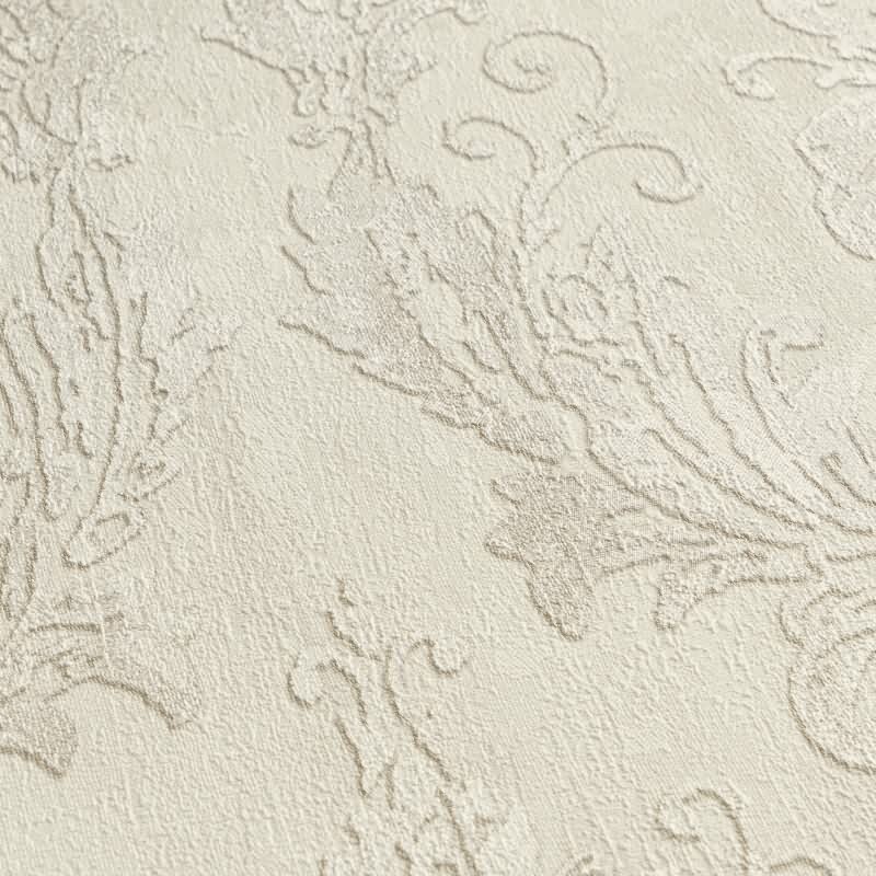 Tapete mit Barockmuster Beige Creme - Edle Damast-Tapete elegant strukturiert - Vliestapete AS-Creation (790495)