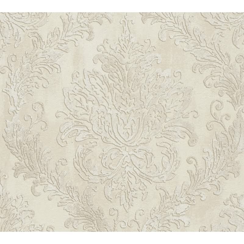 Tapete mit Barockmuster Beige Creme - Edle Damast-Tapete elegant strukturiert - Vliestapete AS-Creation (790495)
