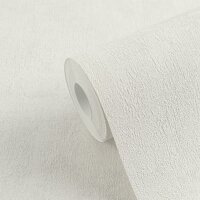 Vliestapete in Putzoptik Hellgrau - Schlichte Struktur...