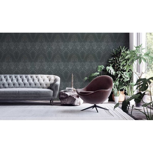 Tapete Grau, Silber, Schwarz, Anthrazit livingwalls Vliestapete (387085)