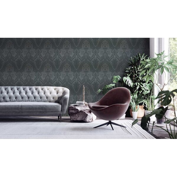 Tapete Grau, Silber, Schwarz, Anthrazit livingwalls Vliestapete (387085)