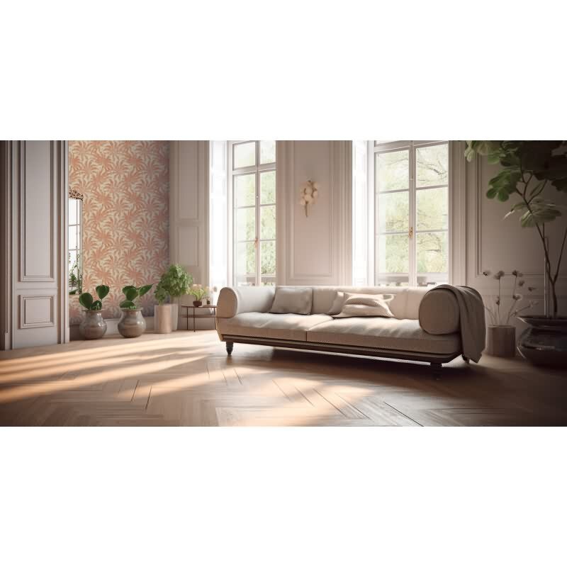 Dschungel-Tapete Beige Terrakotta - Vliestapete mit Palmen Vintage-Stil AS-Creation (395013)