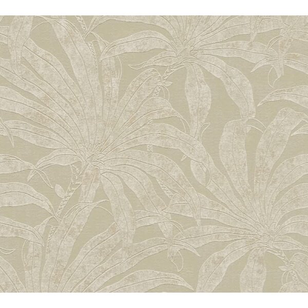 Tapete mit Palmenmotiv Sand Beige - Vliestapete Dschungeloptik matt AS-Creation (395014)