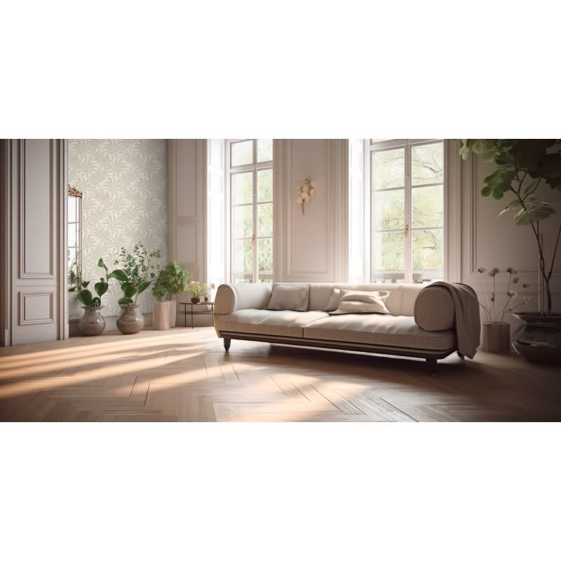 Palmen-Tapete Creme Hellgrün - Vliestapete Dschungeloptik mit Vintage-Charme AS-Creation (395015)