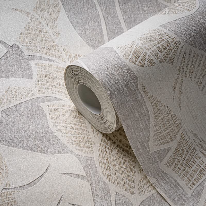 Bananenblatt-Tapete Creme Hellbeige - Vliestapete Tropenoptik natürlich AS-Creation (395025)