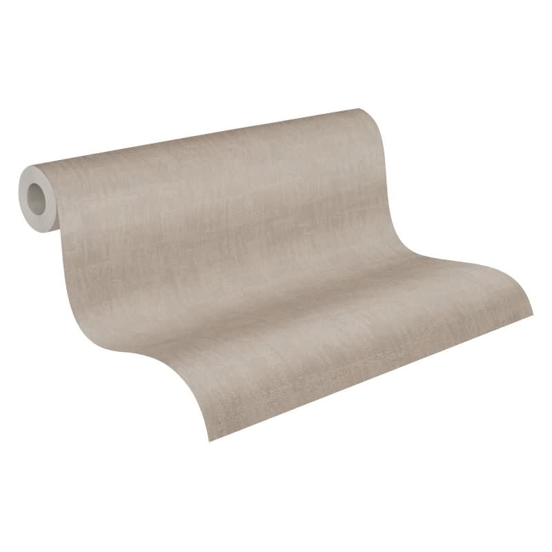 Unitapete mit Struktur Taupe Hell - Einfarbige Vliestapete matt modern AS-Creation (395032)