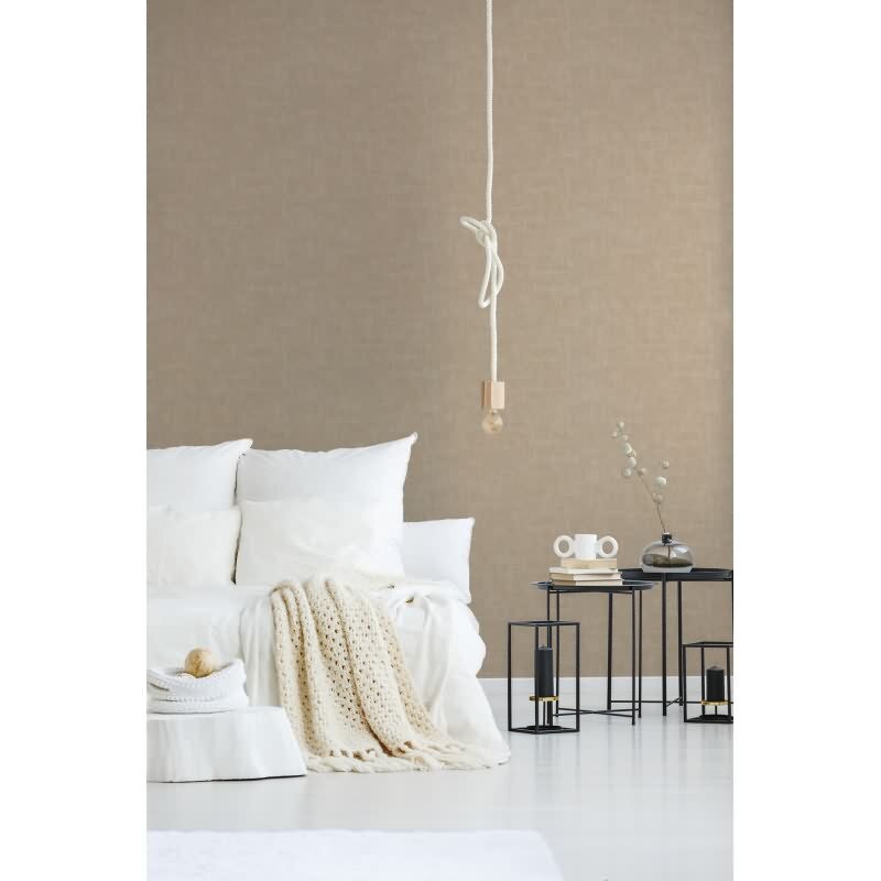 Strukturtapete mit Putz-Optik Beige - Einfarbige Vliestapete modern matt AS-Creation (395034)