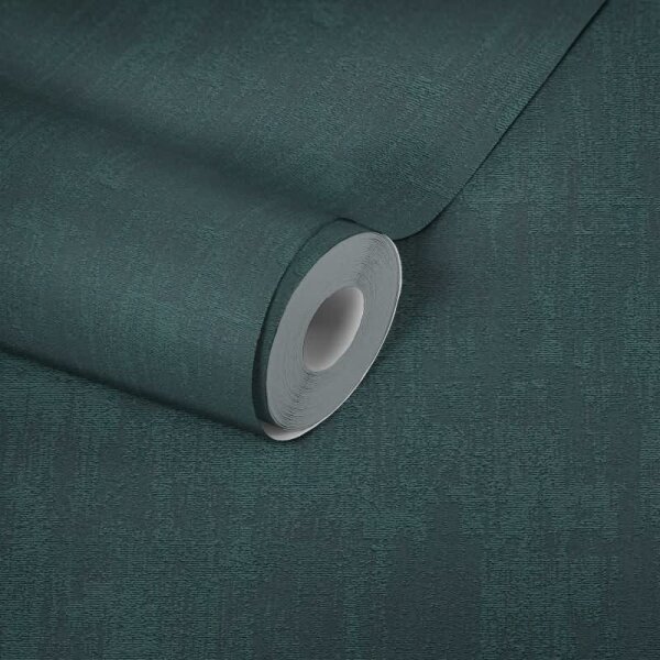 Strukturtapete Dunkelpetrol matt - Vliestapete in Putzoptik modern AS-Creation (395035)