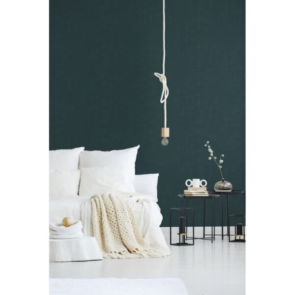 Strukturtapete Dunkelpetrol matt - Vliestapete in Putzoptik modern AS-Creation (395035)