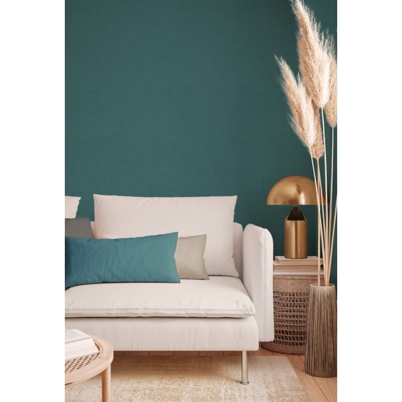 Strukturtapete in Putzoptik Petrol - Vliestapete matt natürlich modern AS-Creation (395036)