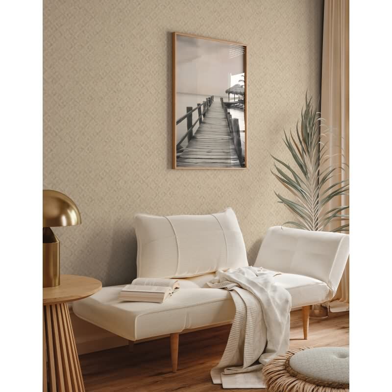 3D-Tapete geometrisch Beige Sandfarben – Vliestapete mit Struktur und Muster AS-Creation (395051)